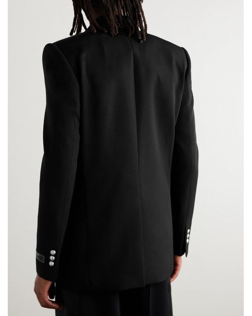 Balmain Black Slim-Fit Double-Breasted Wool Blazer for men