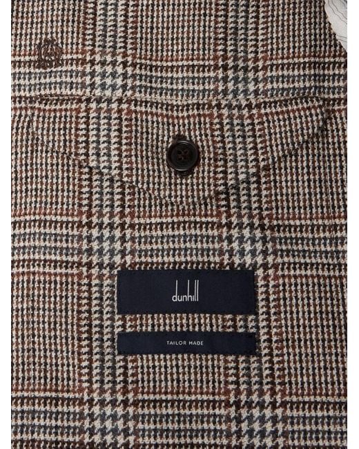 Dunhill Gray Glen Prince Of Wales Checked Wool And Cashmere-blend Blazer for men