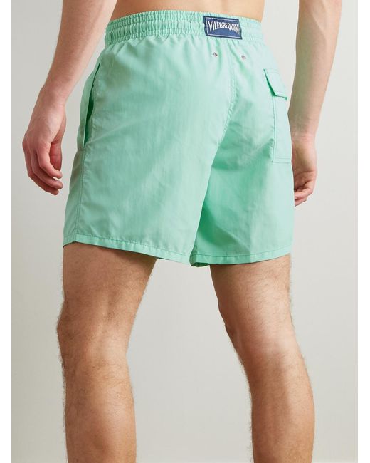 Vilebrequin Green Moorea Straight-Leg Mid-Length Econyl Swim Shorts for men