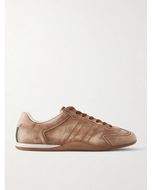 Gucci Brown Rochelle Leather Sneakers for men