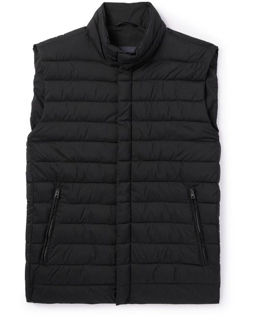 Herno Black Lo Smanicato Slim-fit Padded Quilted Nylon Gilet for men