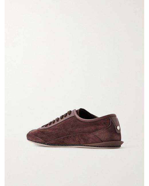 Dolce & Gabbana Brown Leather-Trimmed Suede Sneakers for men