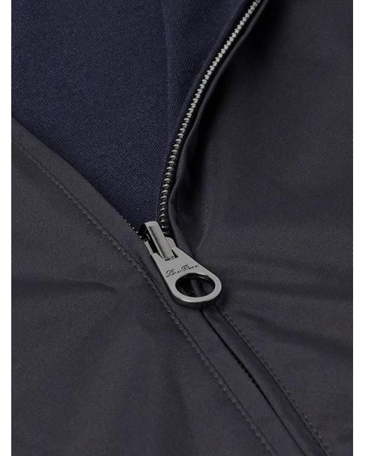 Loro Piana Blue Reversible Storm System® Windmate® Shell And Cashmere Hooded Bomber Jacket for men