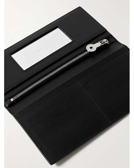 Acne Black Logo-Print Cracked-Leather Bifold Wallet for men