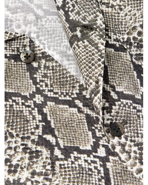 Camicia Con Stampa Serpente E Colletto Aperto di Kapital in Gray da Uomo