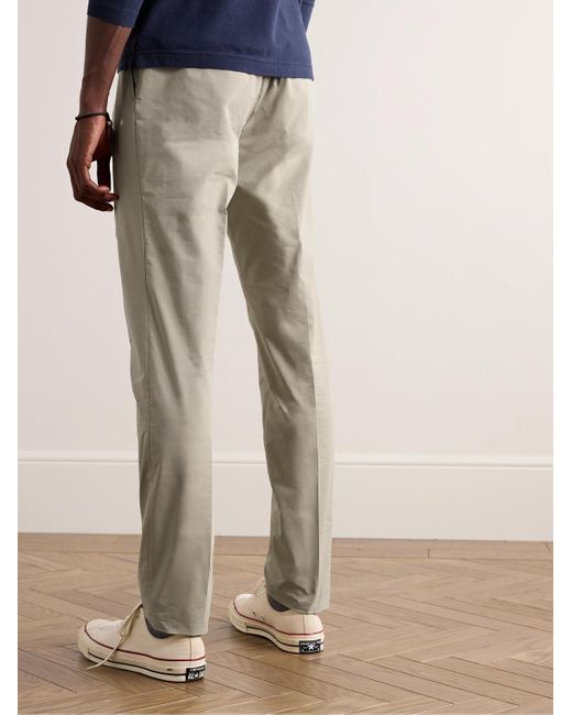 Incotex Natural Venezia 1951 Slim-fit Pleated Cotton-blend Poplin Trousers for men