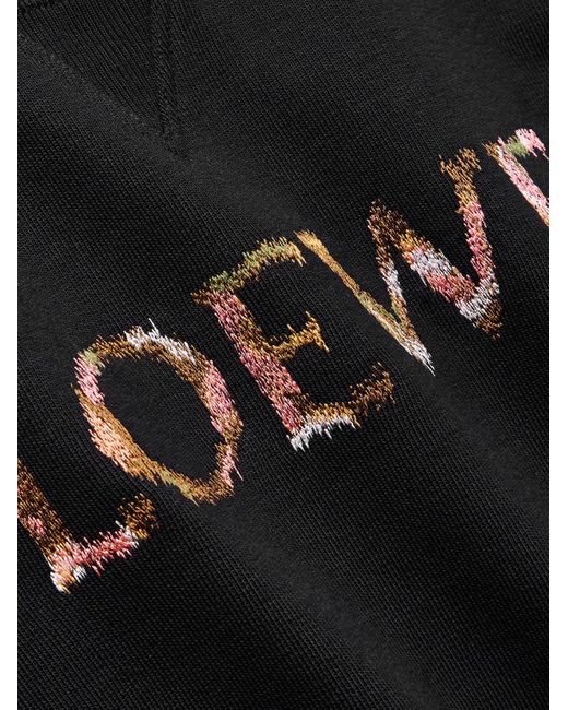Loewe Sweatshirt aus Baumwoll-Jersey mit Logostickerei in Black für Herren