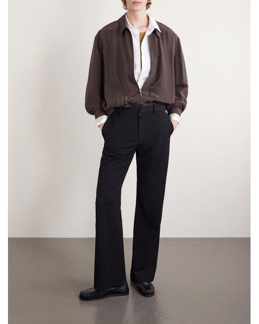 Saint Laurent White Logo-Embroidered Cotton-Blend Poplin Shirt for men