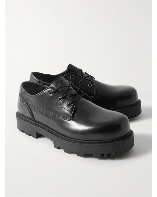Givenchy Black Storm Leather Derby Shoes for men