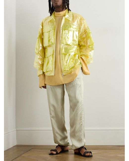 Dries Van Noten Metallic Crinkled-Nylon Field Jacket for men