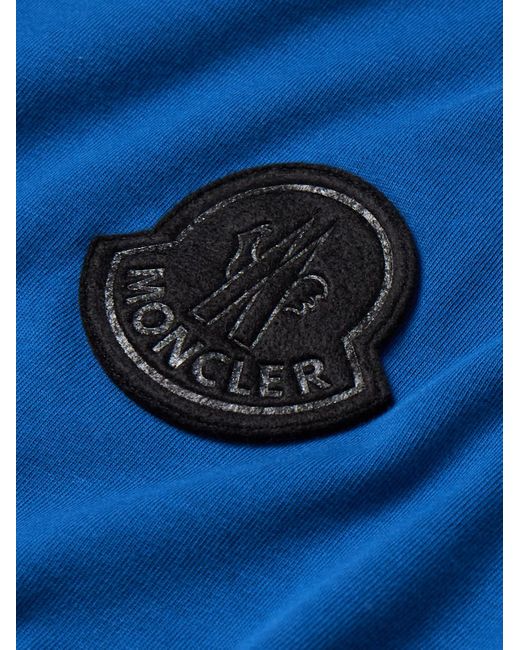 Moncler Blue Logo-appliquéd Cotton-jersey T-shirt for men