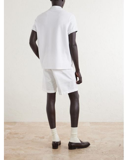Dunhill White Cotton-Piqué Polo Shirt for men