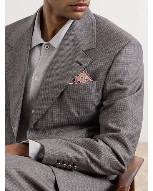 Brunello Cucinelli Pink Polka-dot Silk Pocket for men
