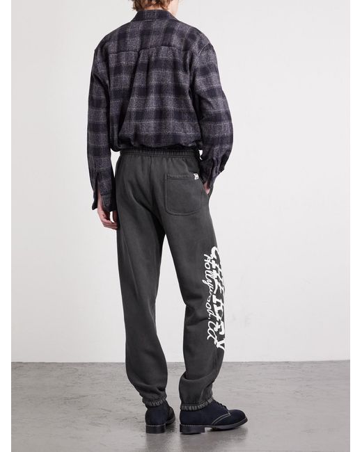 CHERRY LA Gray Hollywood Logo-Print Appliquéd Cotton-Jersey Sweatpants for men