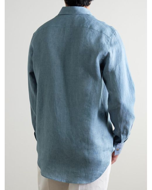 Paul Smith Blue Linen Shirt for men
