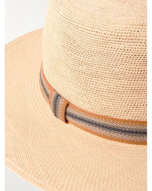 Loro Piana Natural Naoki Webbing-Trimmed Straw Hat for men