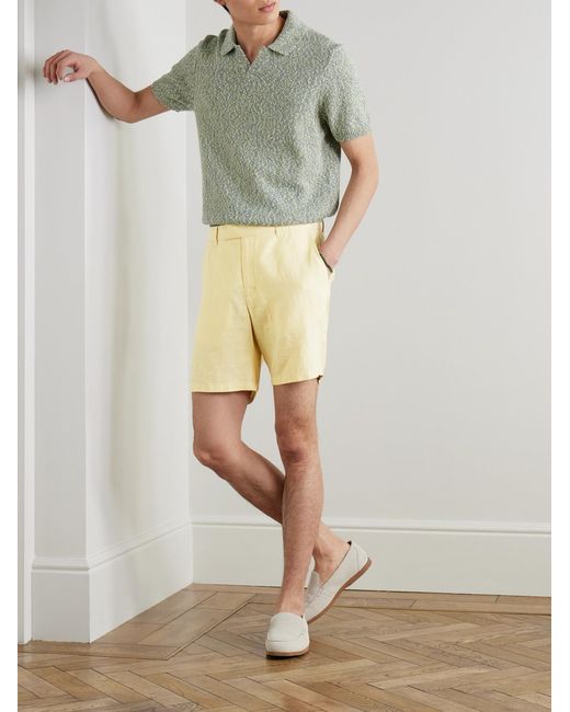 Mr P. Natural Straight-Leg Linen Shorts for men