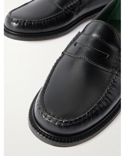 VINNY'S Yardee Pennyloafers aus glänzendem Leder in Black für Herren