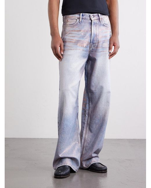Acne Gray Wide-leg Glittered Jeans for men