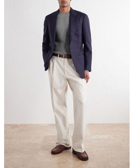 Slowear Gray Zanone Slim-Fit Ribbed Wool Sweater for men
