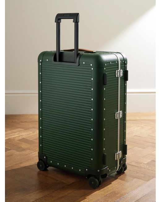 Fpm Milano Green Bank Spinner 68cm Leather-trimmed Polycarbonate Spinner Suitcase for men