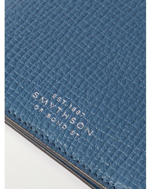 Smythson Blue Ludlow Full-grain Leather Wallet for men