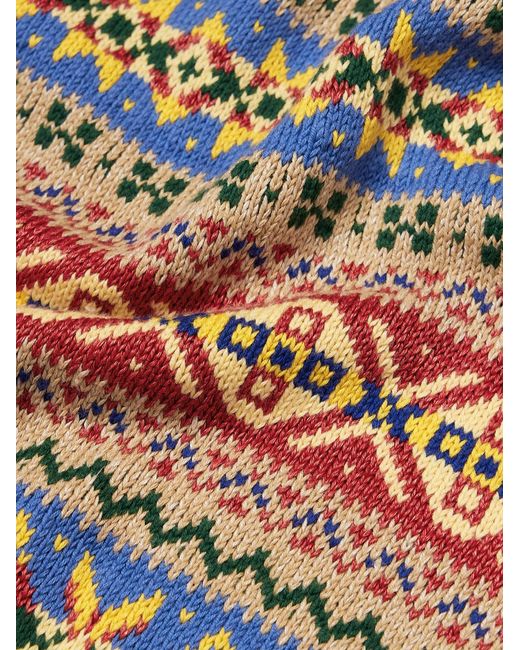 Polo Ralph Lauren Gray Fair Isle Cotton And Linen-blend Intarsia Vest for men