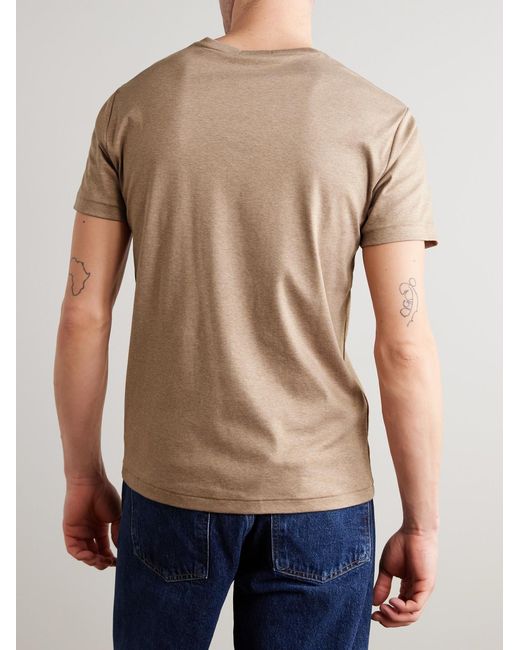 Polo Ralph Lauren Natural Logo-Embroidered Cotton-Jersey T-Shirt for men