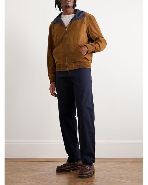 Giacca reversibile in taffetà e camoscio con cappuccio di Polo Ralph Lauren in Brown da Uomo