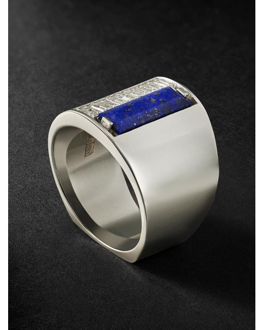 Suzanne Kalan Black 18-Karat, Lapis Lazuli And Diamond Ring for men