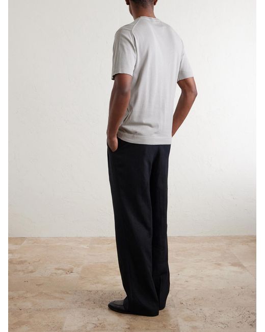 John Smedley White Lorca Slim-Fit Sea Island Cotton T-Shirt for men