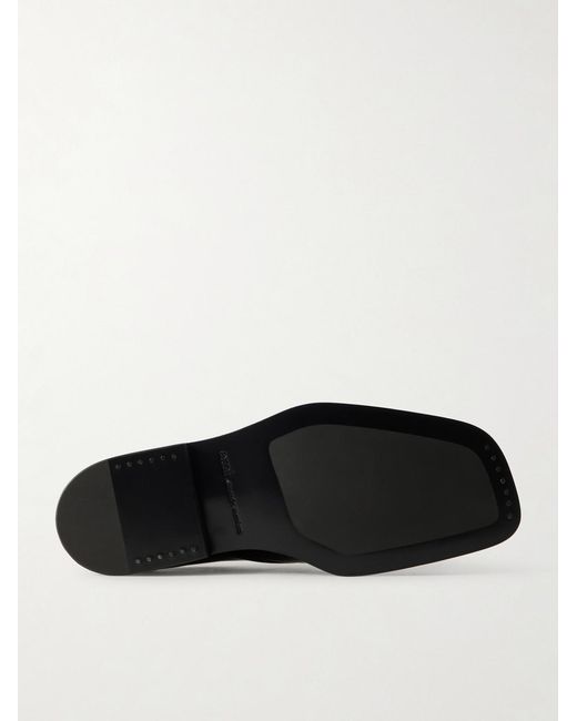 AMI Black Polished-Leather Derby Shoes for men