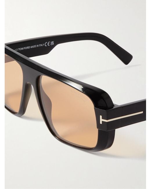 Tom Ford Turner Sonnenbrille mit eckigem Rahmen aus Azetat in Black für Herren