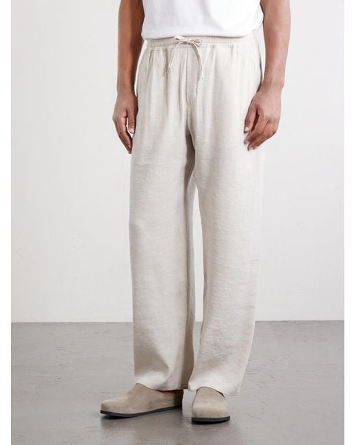 A Kind Of Guise White Samurai Straight-leg Linen And Silk-blend Drawstring Trousers for men