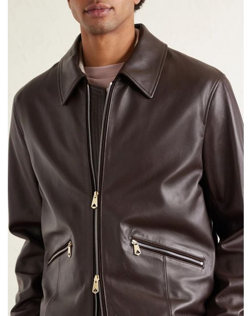 Paul Smith Brown Leather Jacket for men