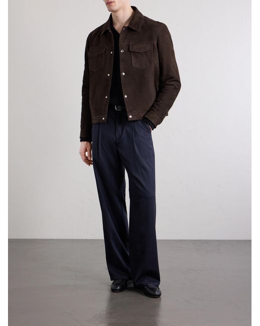 Mr P. Black Croc-effect Suede Jacket for men