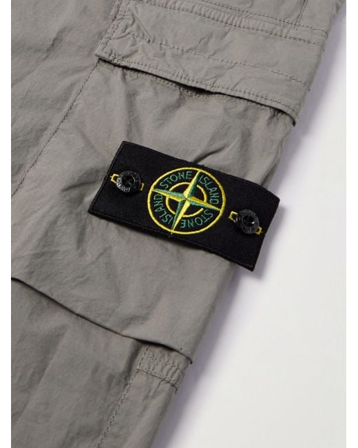 Stone Island Gray Tapered Cotton-blend Cargo Trousers for men