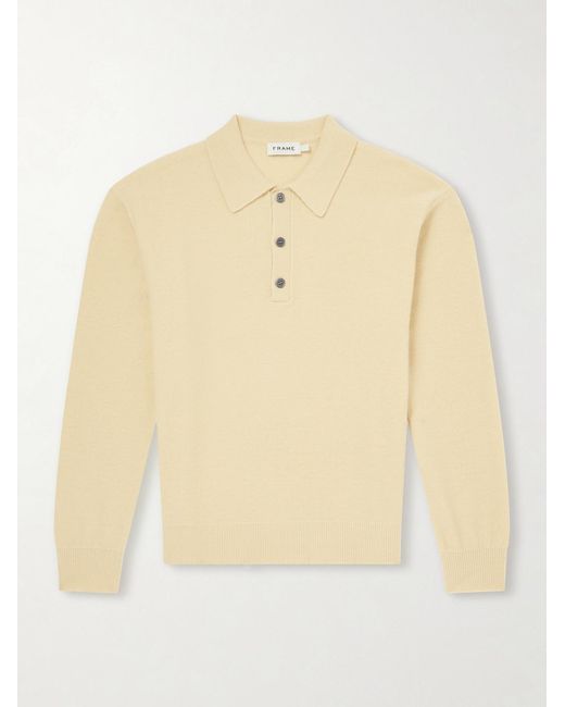 FRAME Natural Wool Polo Sweater for men