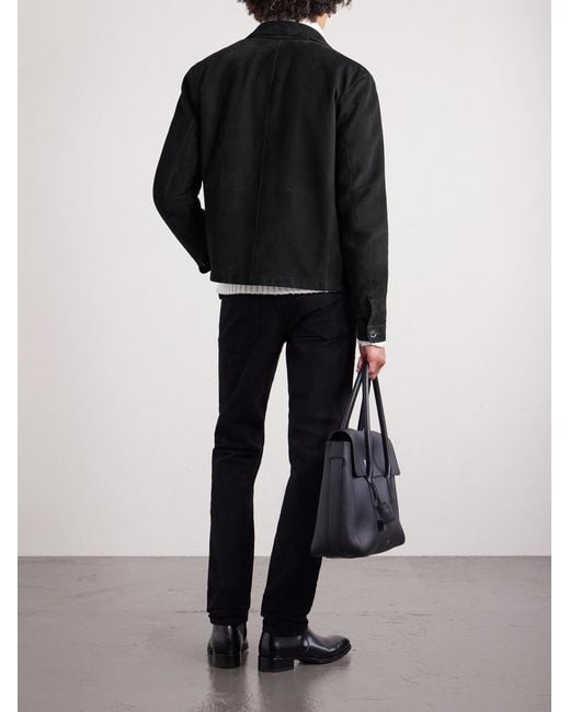 Tom Ford Blue Suede Field Jacket for men