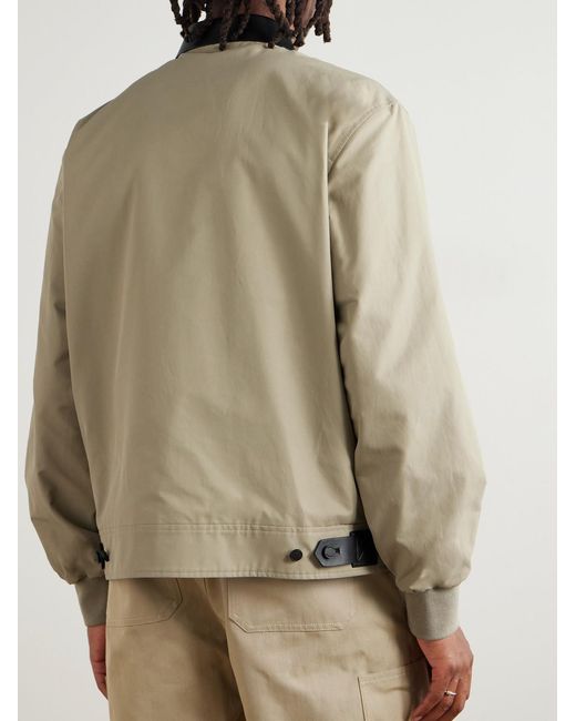 Givenchy Natural Leather-Trimmed Cotton-Blend Harrington Jacket for men