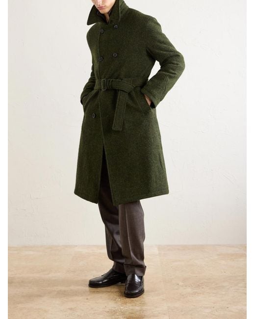 Oliver Spencer Green Morgan Double-breasted Wool Coat for men