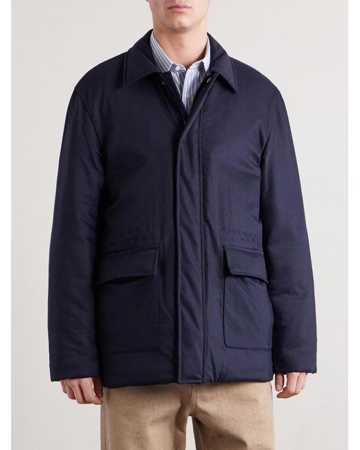 Sunspel Blue Padded Wool-blend Field Jacket for men