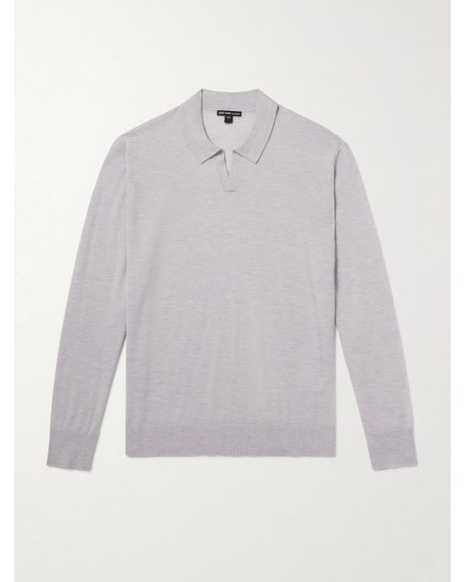 James Perse Gray Cashmere Polo Shirt for men