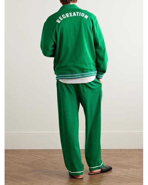 Bode Green Rec. Sophomore Appliquéd Printed Cotton And Lyocell-Blend Track Jacket for men