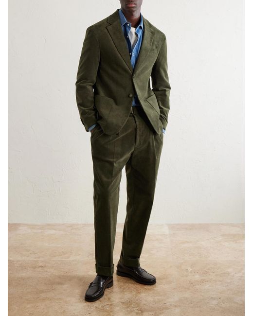 Officine Generale Green Michel Cotton-Blend Corduroy Suit Jacket for men