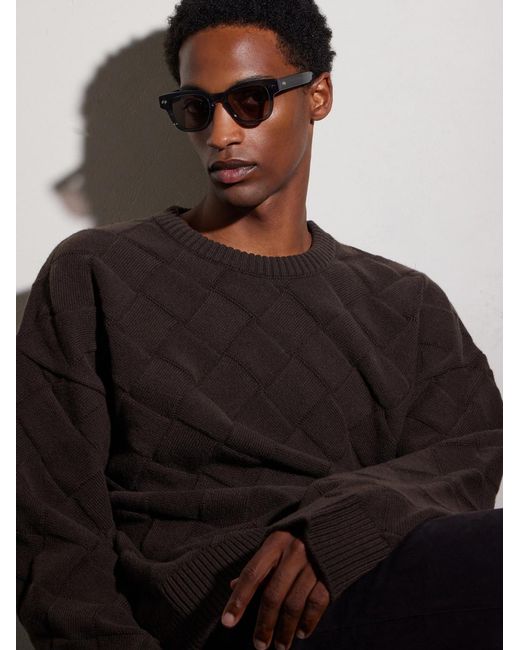 Bottega Veneta Gray Round-Frame Acetate Sunglasses for men