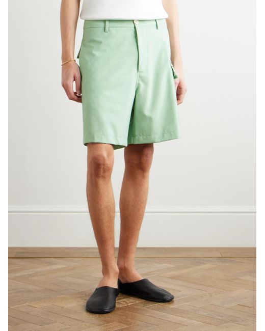 Marni Confetti gerade geschnittene Cargoshorts aus Grain de Poudre aus Wolle mit Stickereien in Green für Herren