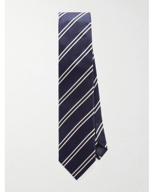 Tom Ford Blue 8Cm Striped Silk-Jacquard Tie for men