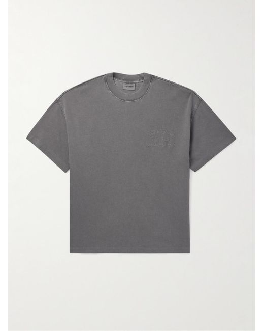 Carhartt Gray Bait Shack Embroidered Printed Organic Cotton-Jersey T-Shirt for men