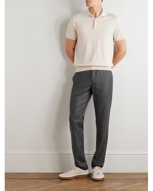 Loro Piana Gray Leisure City Slim-Fit Virgin Wool And Cashmere-Blend Trousers for men
